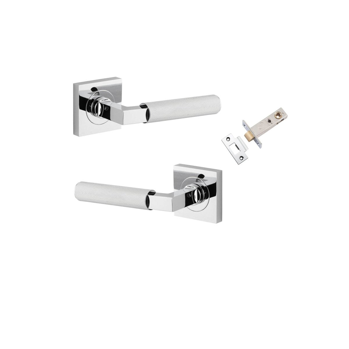 Brunswick Lever - Square Rose - Ella Grace - Iver - Polished Chrome - Door Levers