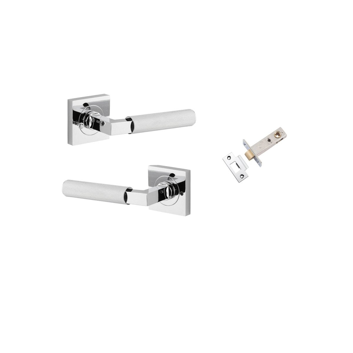 Brunswick Lever - Square Rose - Ella Grace - Iver - Polished Chrome - Door Levers