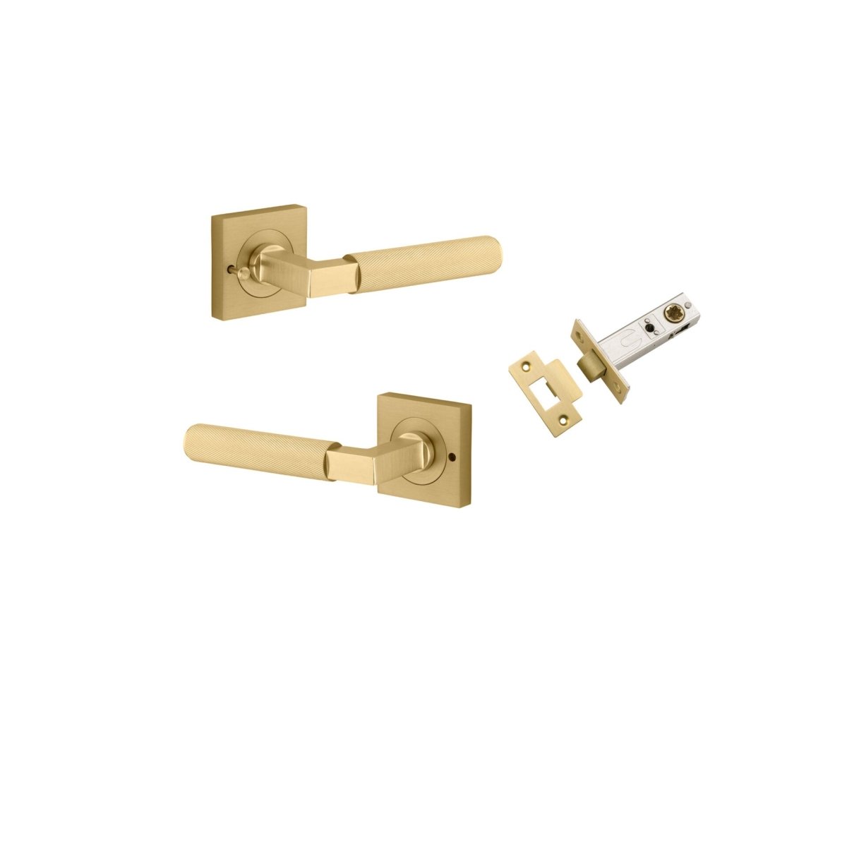 Brunswick Lever - Square Rose - Ella Grace - Iver - Brushed Gold PVD - Door Levers