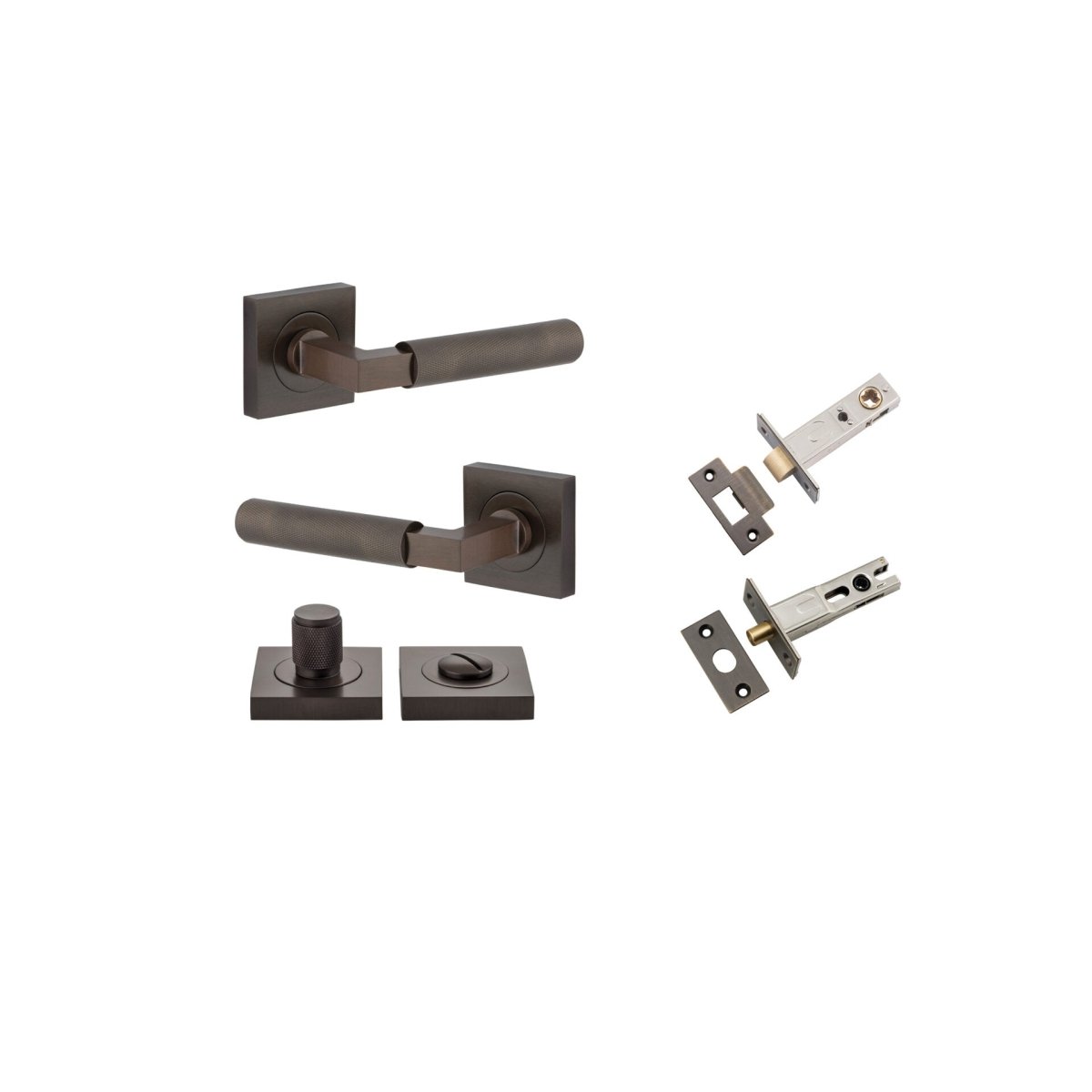 Brunswick Lever - Square Rose - Ella Grace - Iver - Signature Brass - Door Levers