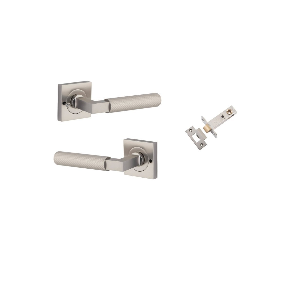 Brunswick Lever - Square Rose - Ella Grace - Iver - Satin Nickel - Door Levers