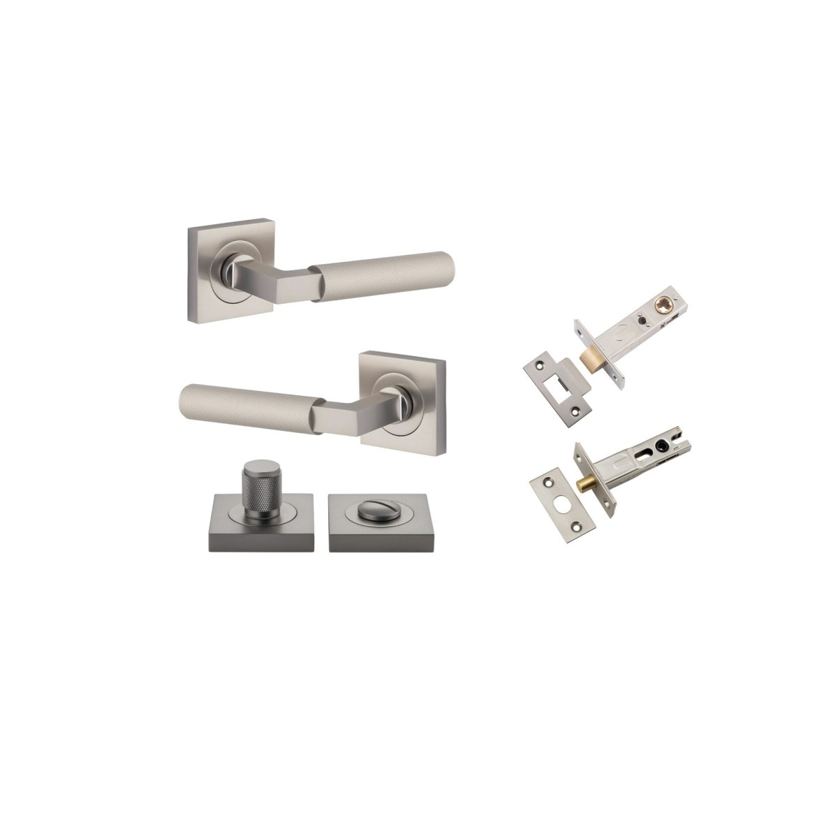 Brunswick Lever - Square Rose - Ella Grace - Iver - Satin Nickel - Door Levers