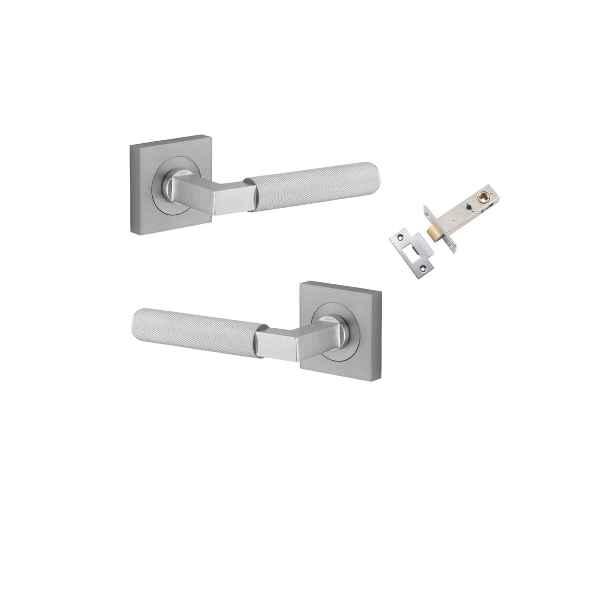 Brunswick Lever - Square Rose - Ella Grace - Iver - Brushed Chrome - Door Levers