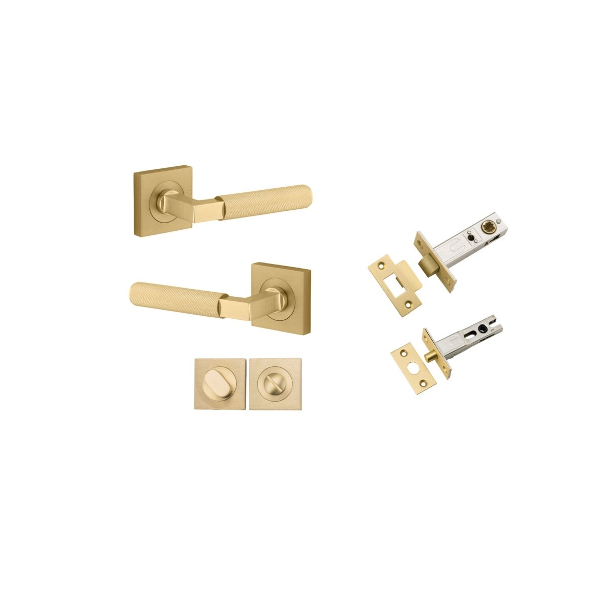 Brunswick Lever - Square Rose - Ella Grace - Iver - Brushed Gold PVD - Door Levers