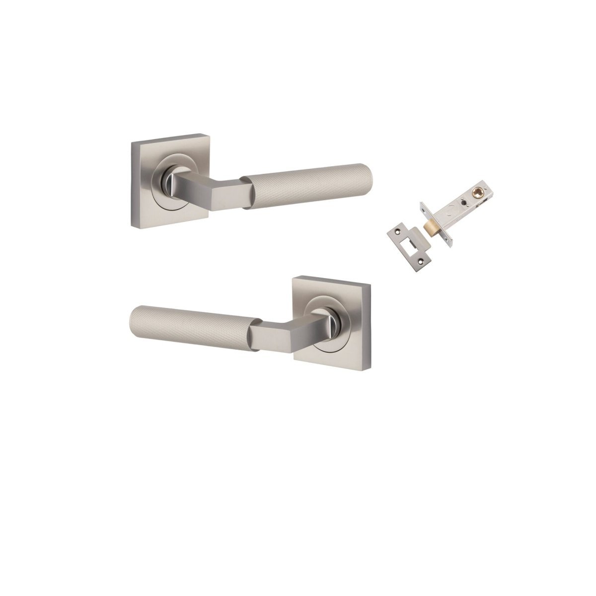 Brunswick Lever - Square Rose - Ella Grace - Iver - Satin Nickel - Door Levers