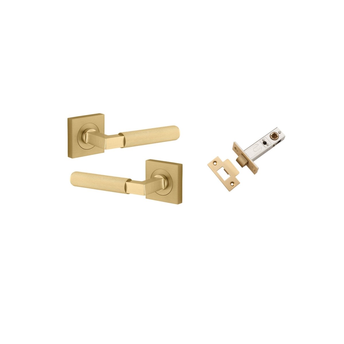 Brunswick Lever - Square Rose - Ella Grace - Iver - Brushed Gold PVD - Door Levers