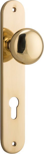 Cambridge Knob - Oval Backplate - Ella Grace - Iver - Polished Brass - Door Knobs