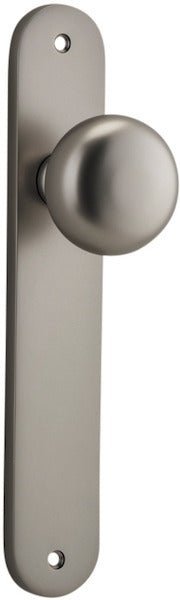 Cambridge Knob - Oval Backplate - Ella Grace - Iver - Satin Nickel - Door Knobs