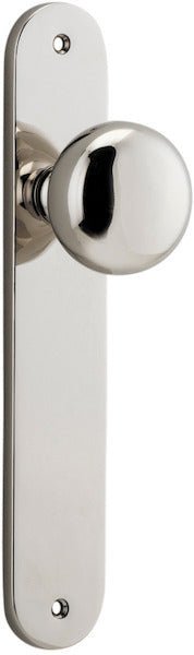 Cambridge Knob - Oval Backplate - Ella Grace - Iver - Polished Nickel - Door Knobs