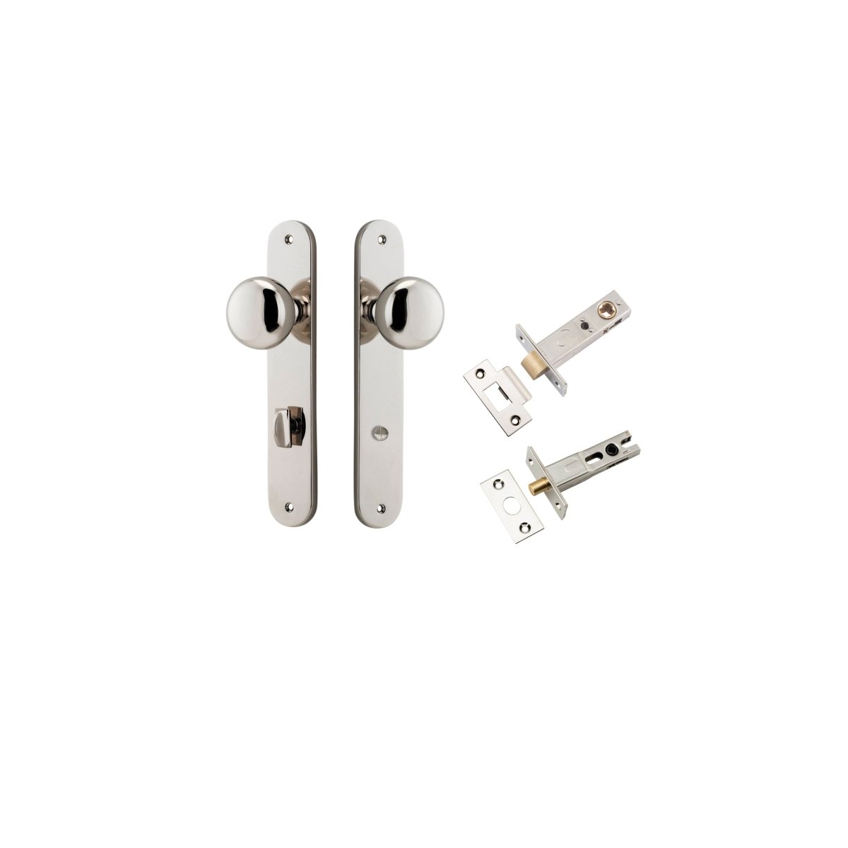 Cambridge Knob - Oval Backplate - Ella Grace - Iver - Polished Nickel - Door Knobs