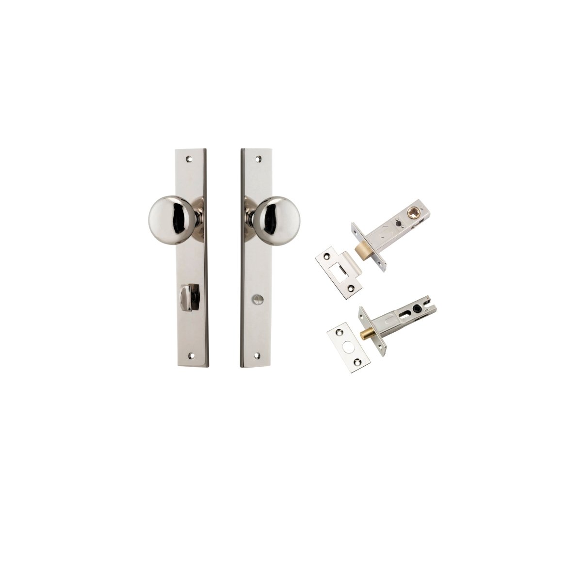 Cambridge Knob - Rectangular Backplate - Ella Grace - Iver - Polished Nickel - Door Knobs