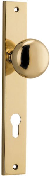 Cambridge Knob - Rectangular Backplate - Ella Grace - Iver - Polished Brass - Door Knobs