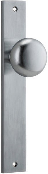 Cambridge Knob - Rectangular Backplate - Ella Grace - Iver - Brushed Chrome - Door Knobs