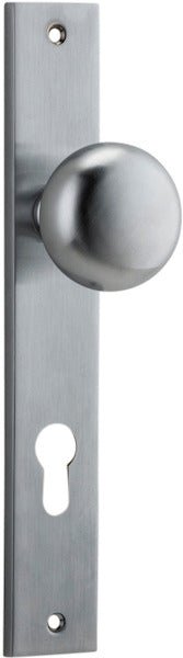 Cambridge Knob - Rectangular Backplate - Ella Grace - Iver - Brushed Chrome - Door Knobs