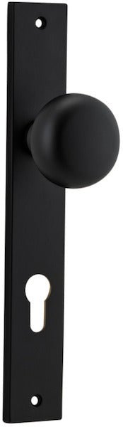 Cambridge Knob - Rectangular Backplate - Ella Grace - Iver - Matt Black - Door Knobs