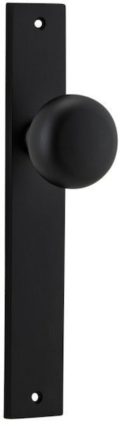 Cambridge Knob - Rectangular Backplate - Ella Grace - Iver - Matt Black - Door Knobs