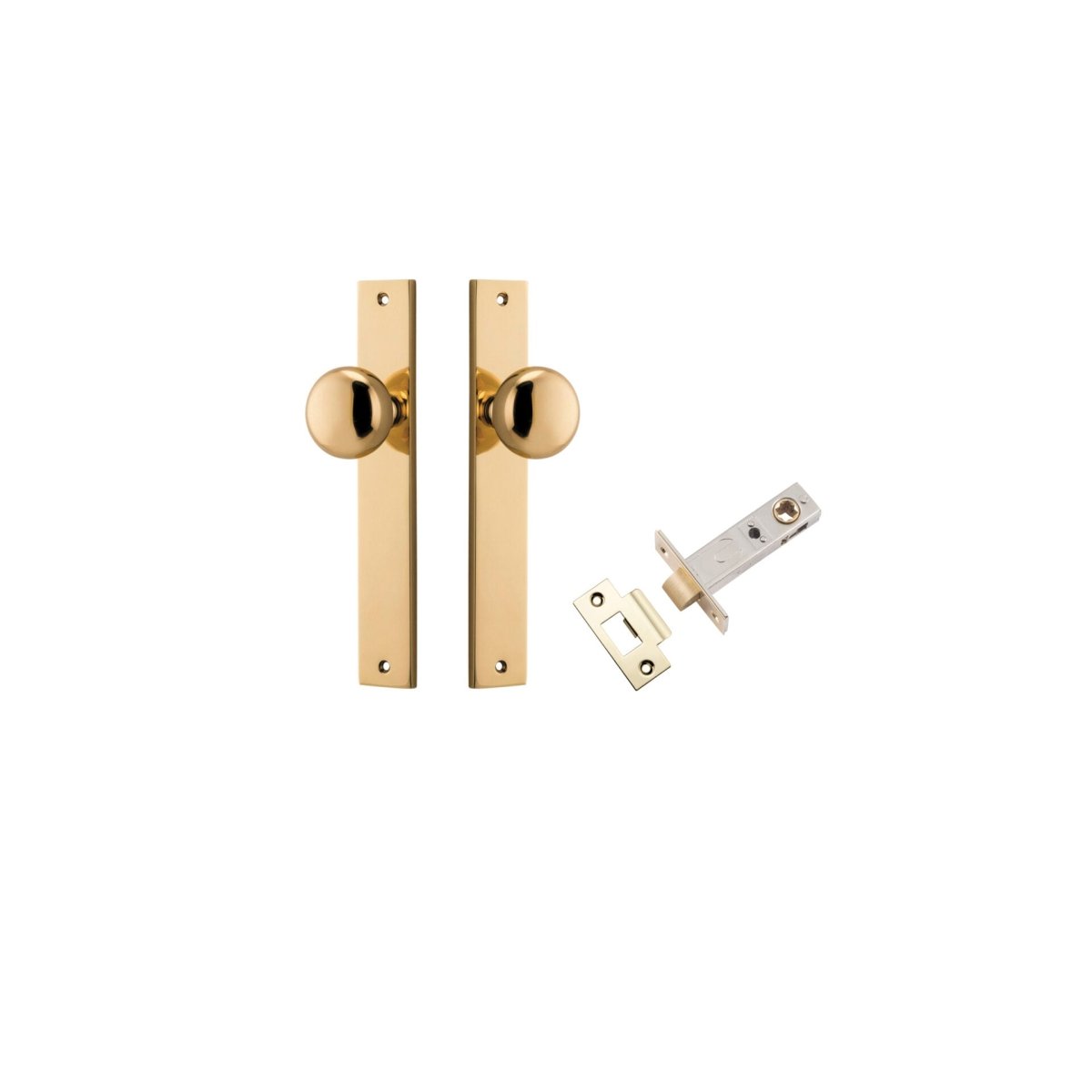 Cambridge Knob - Rectangular Backplate - Ella Grace - Iver - Polished Brass - Door Knobs