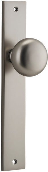 Cambridge Knob - Rectangular Backplate - Ella Grace - Iver - Satin Nickel - Door Knobs