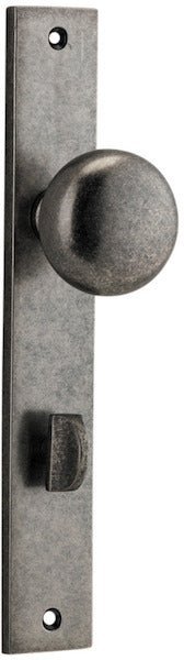 Cambridge Knob - Rectangular Backplate - Ella Grace - Iver - Distressed Nickel - Door Knobs