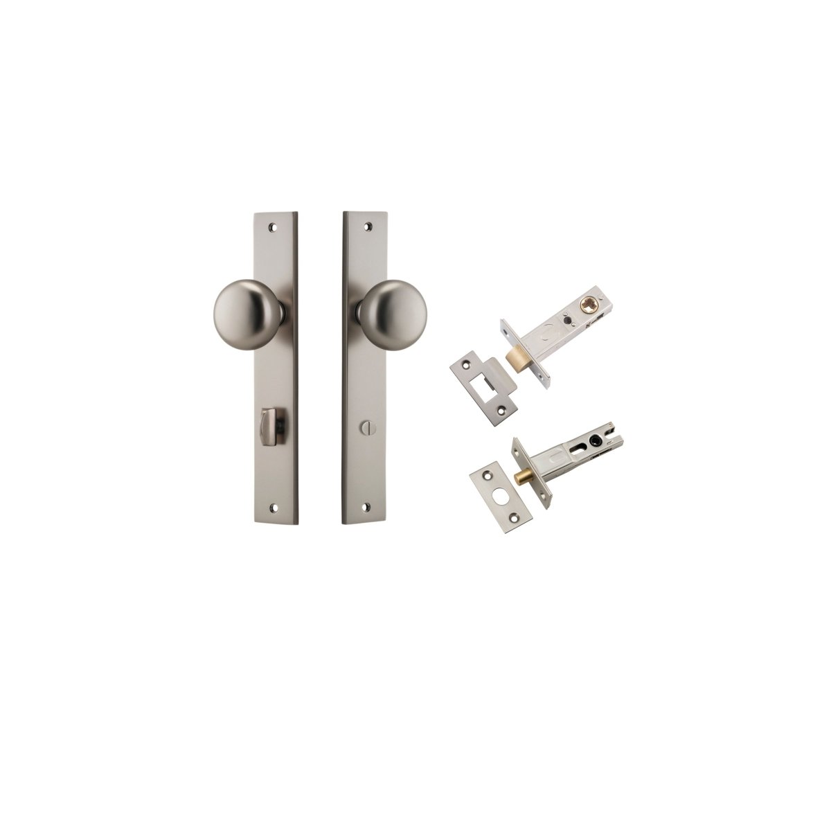 Cambridge Knob - Rectangular Backplate - Ella Grace - Iver - Satin Nickel - Door Knobs