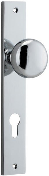 Cambridge Knob - Rectangular Backplate - Ella Grace - Iver - Polished Chrome - Door Knobs