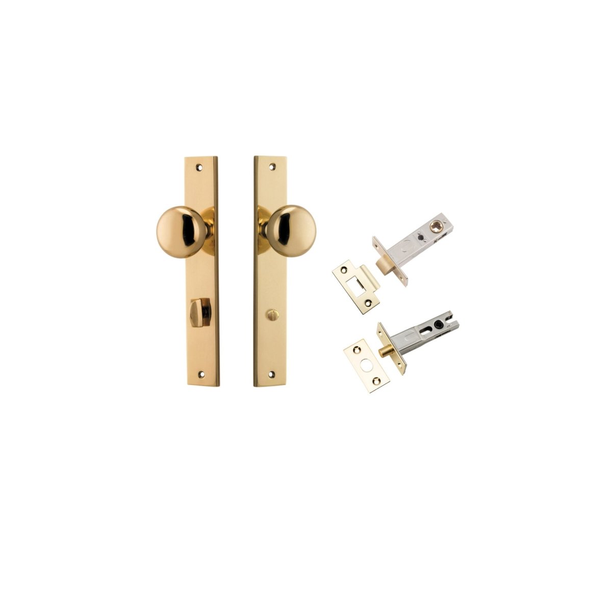 Cambridge Knob - Rectangular Backplate - Ella Grace - Iver - Polished Brass - Door Knobs