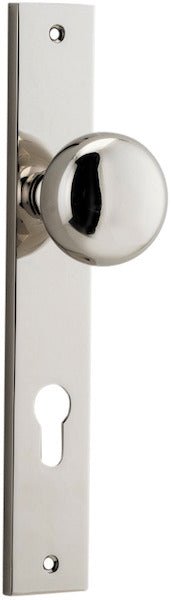 Cambridge Knob - Rectangular Backplate - Ella Grace - Iver - Polished Nickel - Door Knobs