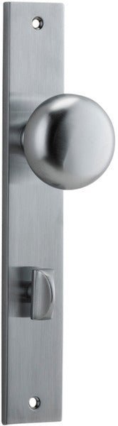 Cambridge Knob - Rectangular Backplate - Ella Grace - Iver - Brushed Chrome - Door Knobs