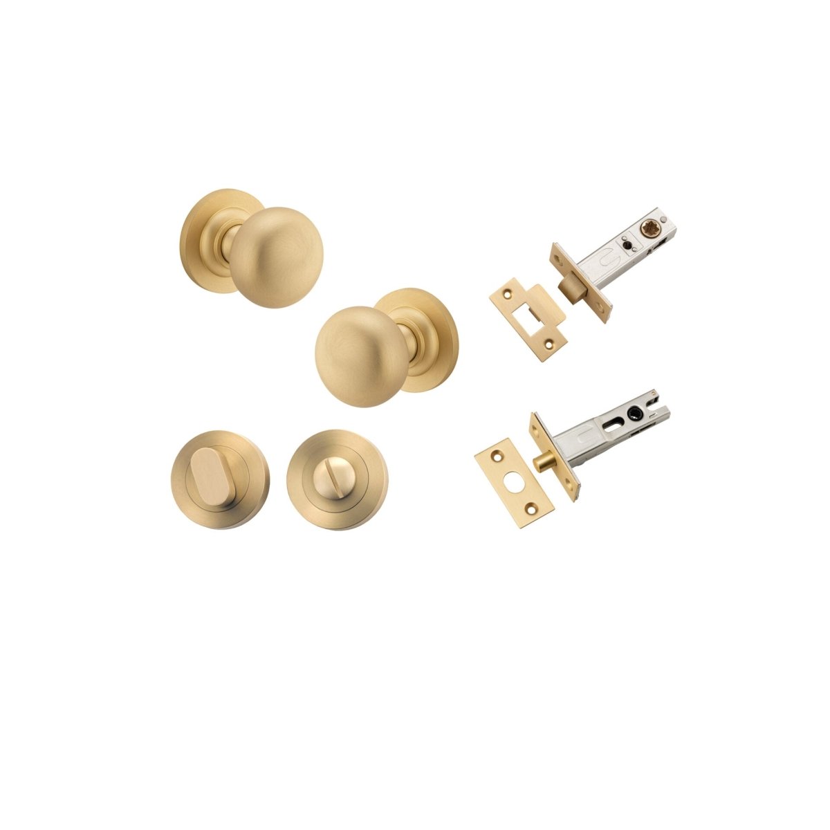 Cambridge Knob - Round Rose - Ella Grace - Iver - Brushed Brass - Door Knobs