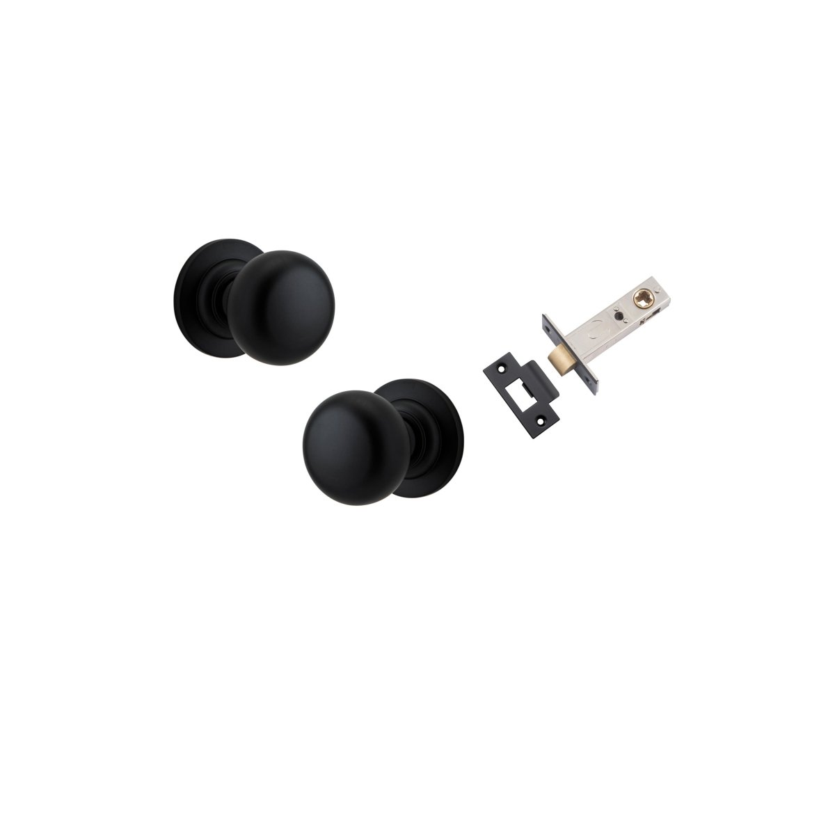 Cambridge Knob - Round Rose - Ella Grace - Iver - Matt Black - Door Knobs