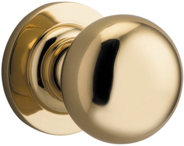 Cambridge Knob - Round Rose - Ella Grace - Iver - Polished Brass - Door Knobs