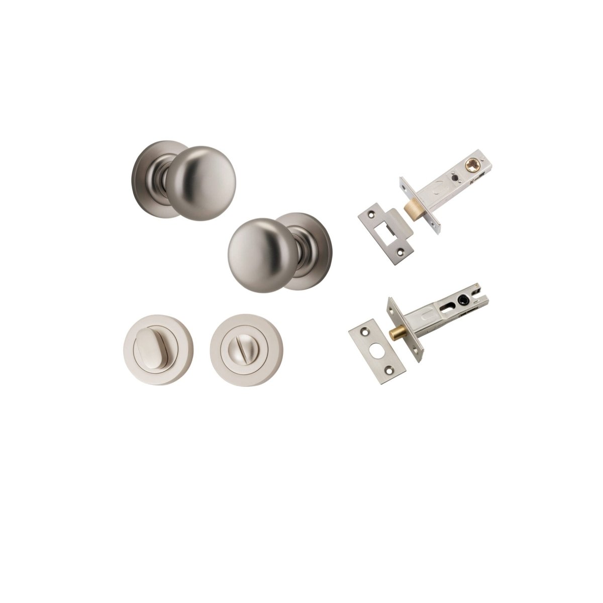 Cambridge Knob - Round Rose - Ella Grace - Iver - Satin Nickel - Door Knobs