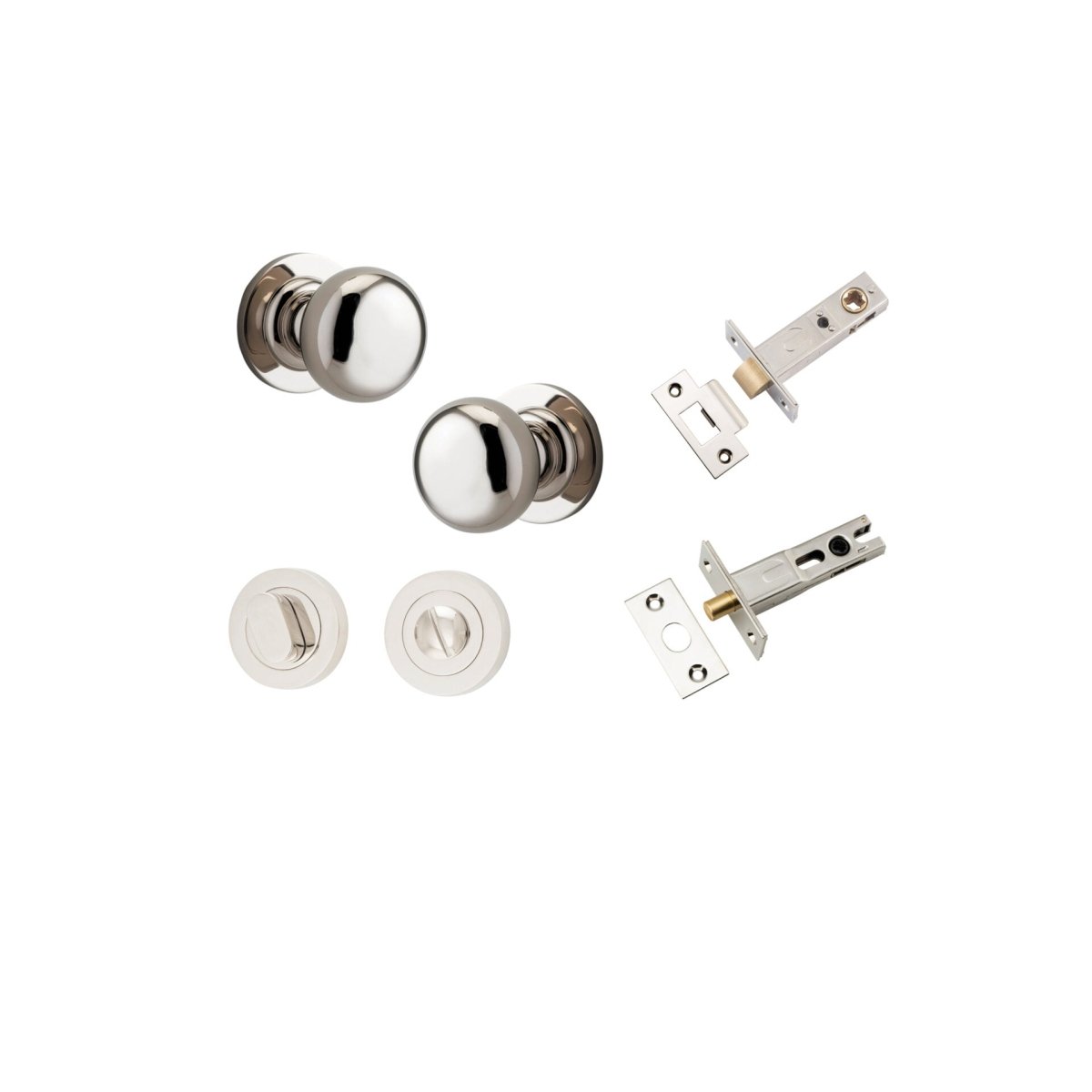 Cambridge Knob - Round Rose - Ella Grace - Iver - Polished Nickel - Door Knobs