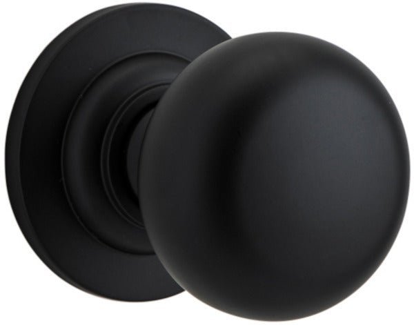 Cambridge Knob - Round Rose - Ella Grace - Iver - Matt Black - Door Knobs