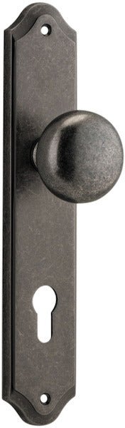 Cambridge Knob - Shouldered Backplate - Ella Grace - Iver - Distressed Nickel - Door Knobs