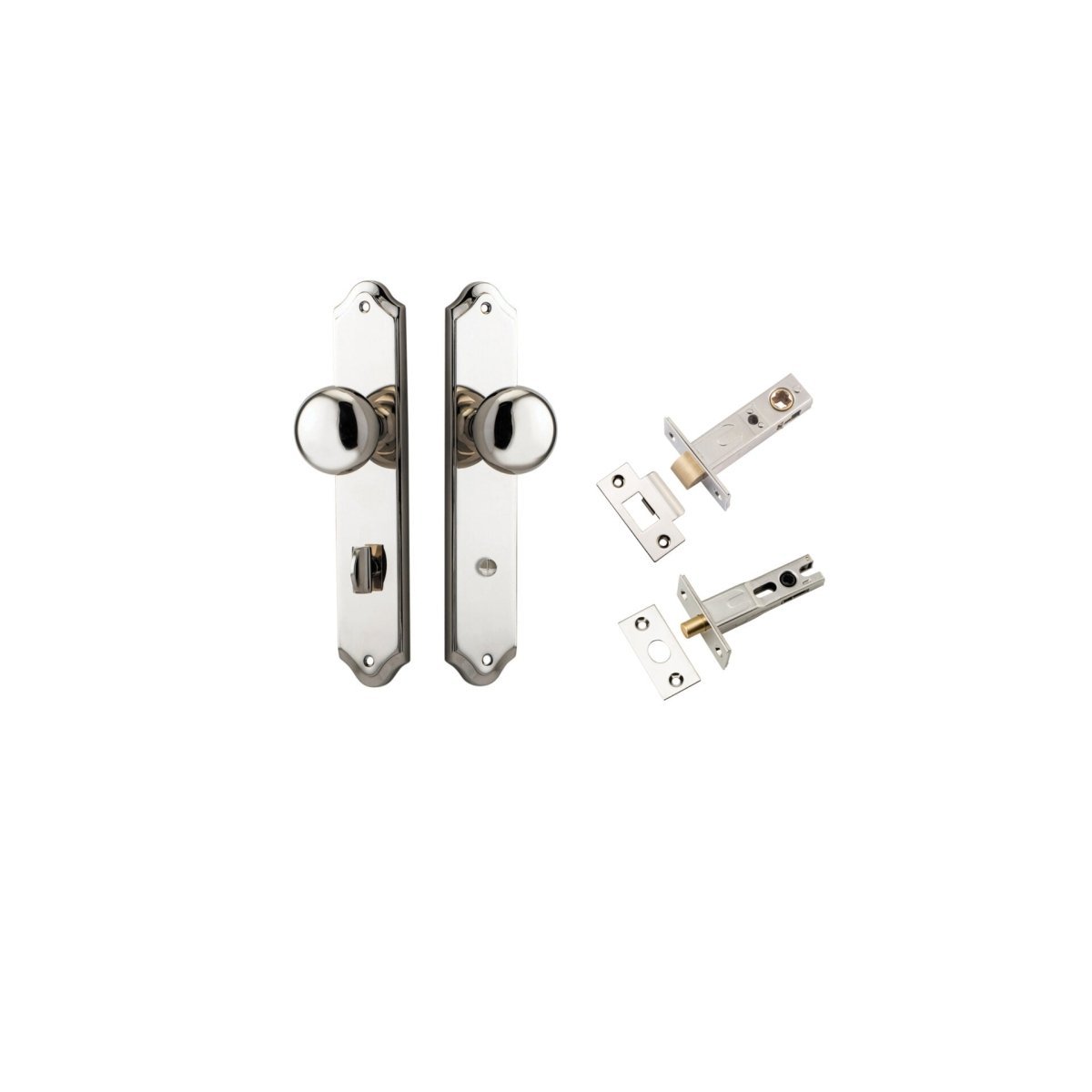 Cambridge Knob - Shouldered Backplate - Ella Grace - Iver - Polished Nickel - Door Knobs