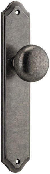 Cambridge Knob - Shouldered Backplate - Ella Grace - Iver - Distressed Nickel - Door Knobs