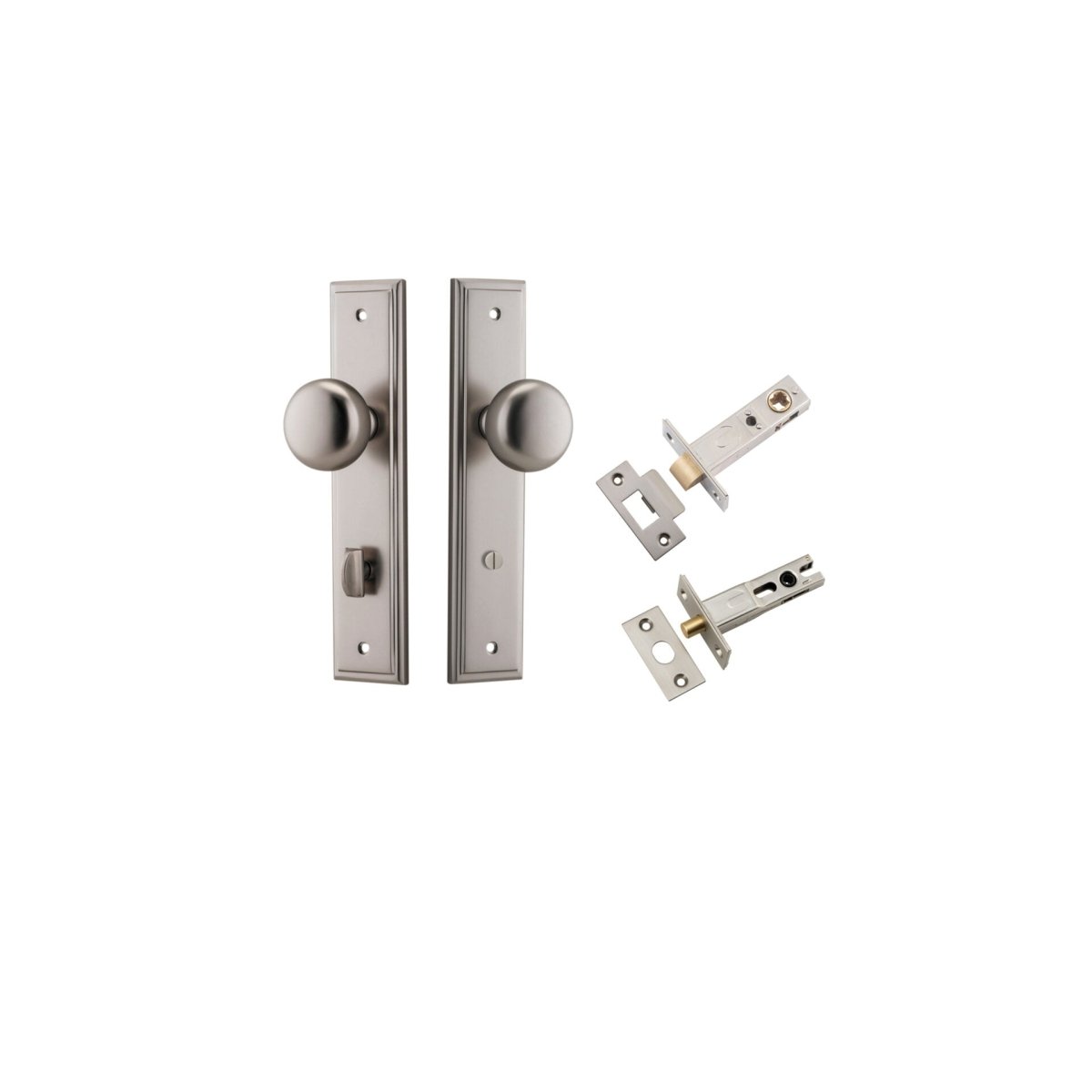 Cambridge Knob - Stepped Backplate - Ella Grace - Iver - Satin Nickel - Door Knobs