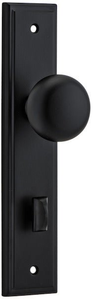 Cambridge Knob - Stepped Backplate - Ella Grace - Iver - Matt Black - Door Knobs