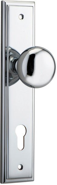 Cambridge Knob - Stepped Backplate - Ella Grace - Iver - Polished Chrome - Door Knobs