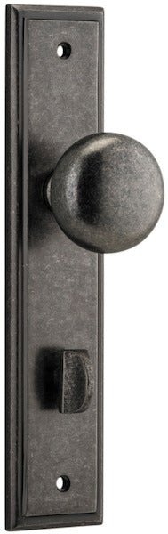 Cambridge Knob - Stepped Backplate - Ella Grace - Iver - Distressed Nickel - Door Knobs