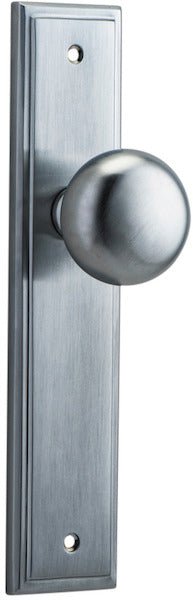 Cambridge Knob - Stepped Backplate - Ella Grace - Iver - Brushed Chrome - Door Knobs