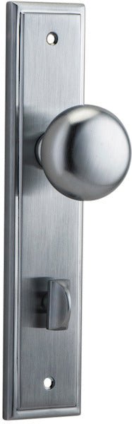 Cambridge Knob - Stepped Backplate - Ella Grace - Iver - Brushed Chrome - Door Knobs