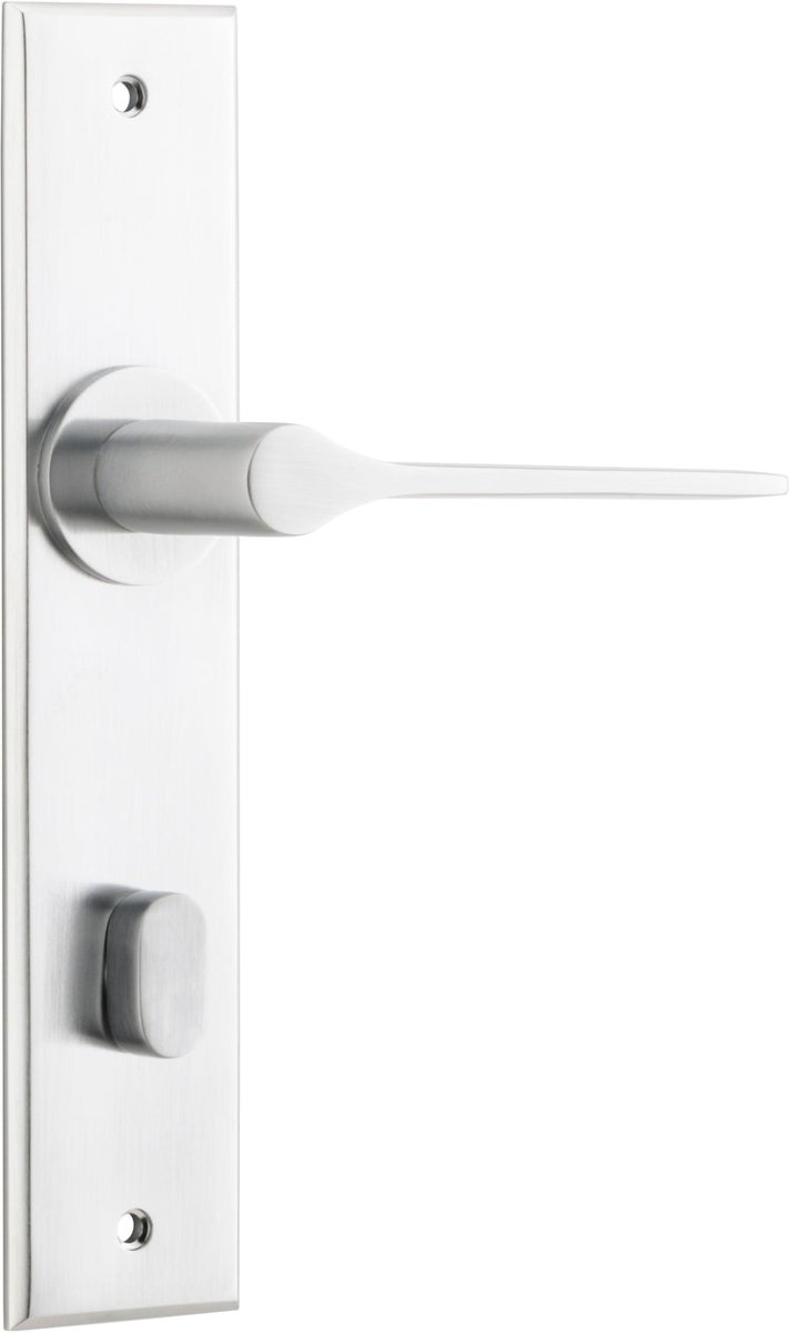 Como Lever - Chamfered Backplate - Ella Grace - Iver - Brushed Chrome - Door Levers