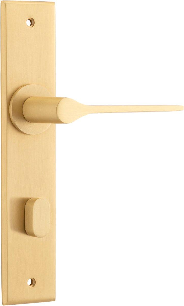 Como Lever - Chamfered Backplate - Ella Grace - Iver - Brushed Brass - Door Levers