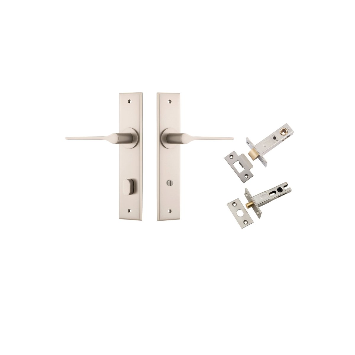 Como Lever - Chamfered Backplate - Ella Grace - Iver - Satin Nickel - Door Levers