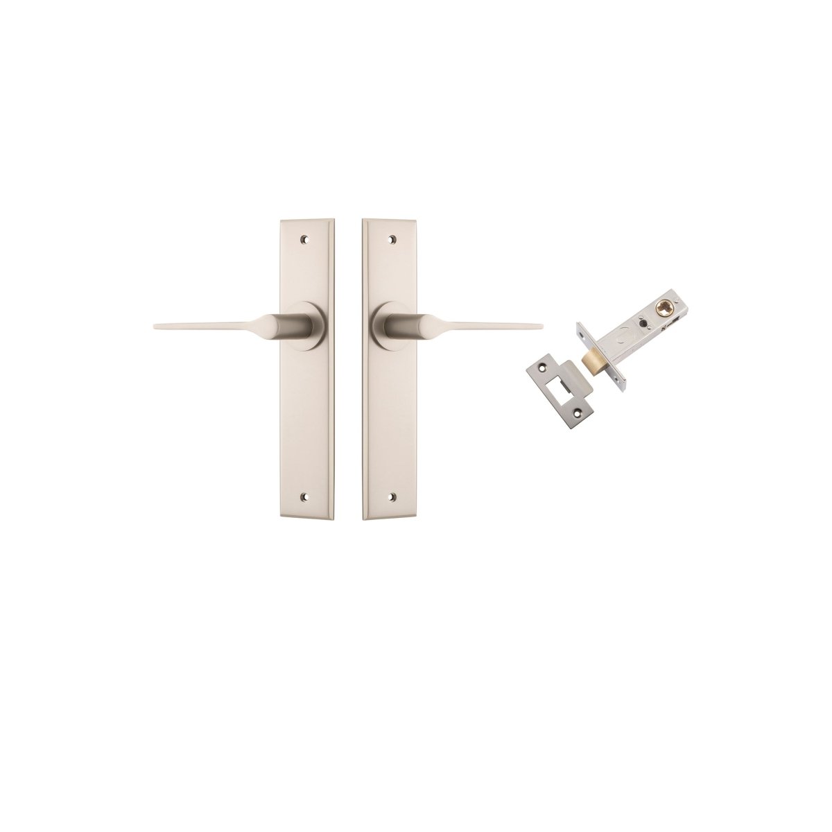 Como Lever - Chamfered Backplate - Ella Grace - Iver - Satin Nickel - Door Levers