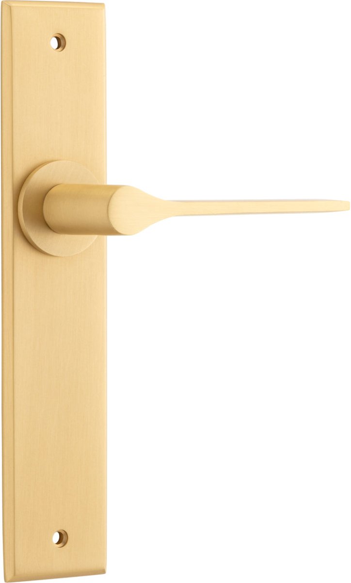 Como Lever - Chamfered Backplate - Ella Grace - Iver - Brushed Brass - Door Levers