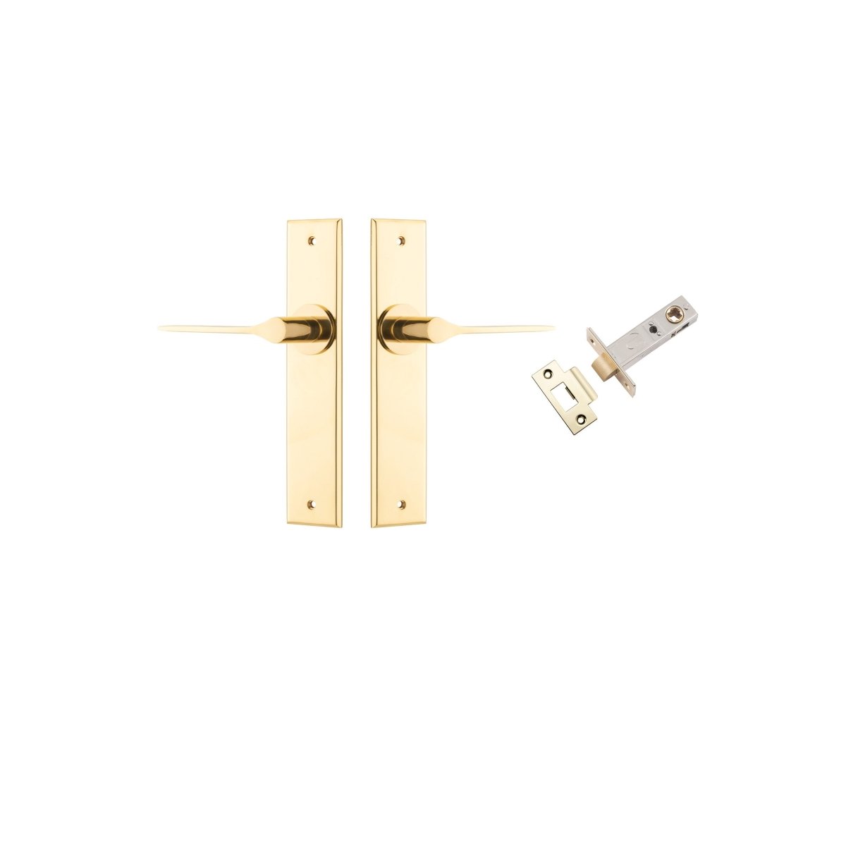 Como Lever - Chamfered Backplate - Ella Grace - Iver - Polished Brass - Door Levers