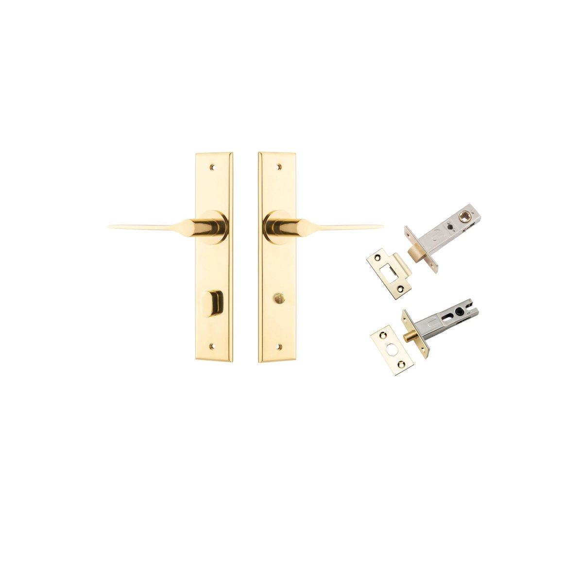 Como Lever - Chamfered Backplate - Ella Grace - Iver - Polished Brass - Door Levers